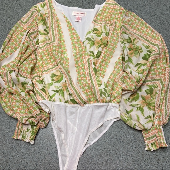 Flying Tomato Green and Orange Patterned Top - Picture 7 of 8